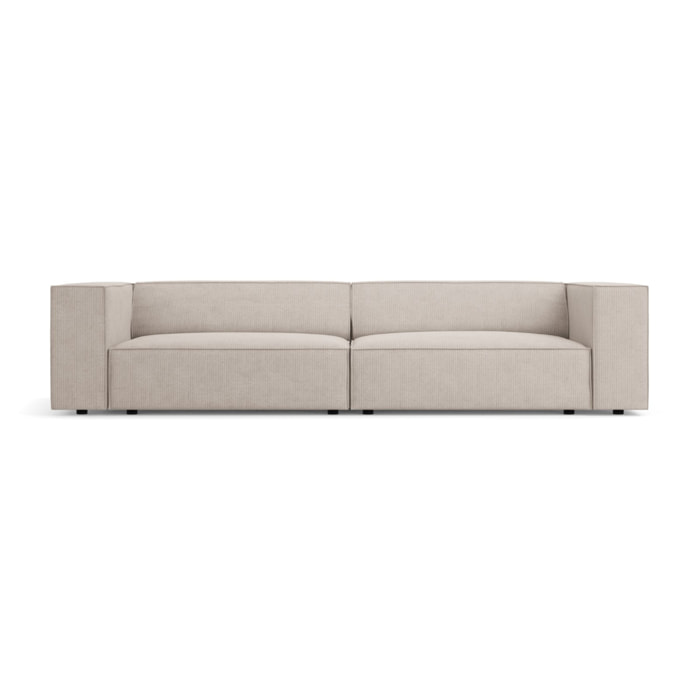 Canapé "Arendal" 4 places en chenille avec un effet côtelé beige foncé