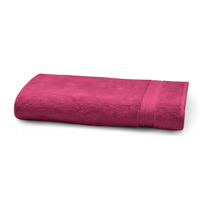 Serviette eponge pur coton 550 g/m² uni rose Elea fuchsia