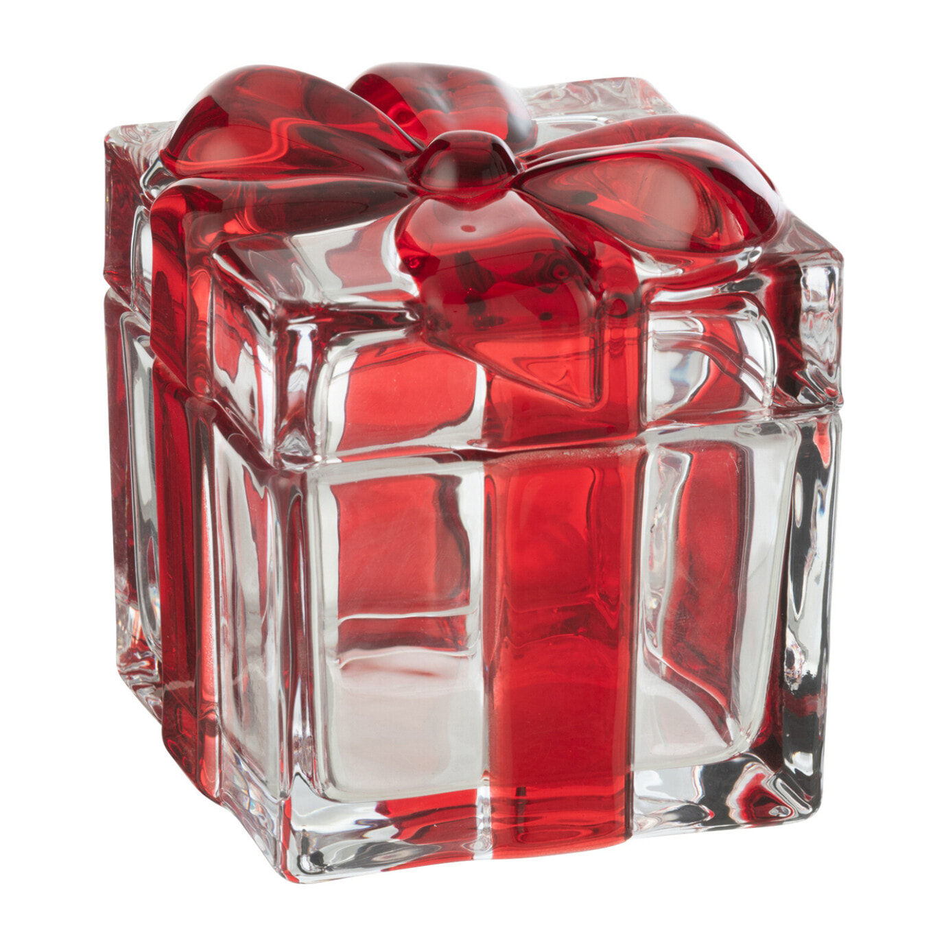 J-Line pot de conservation/photophore Cadeau- verre - rouge - large