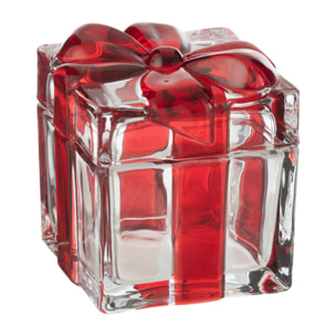 J-Line pot de conservation/photophore Cadeau- verre - rouge - large