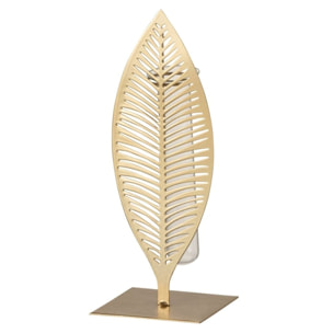 J-Line vase 1 Tube 1 Plume - métal/verre - goud - small - 2 pcs - 22 cm de hauteur