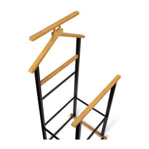 Valet de chambre double portant naturel et noir