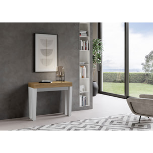 Console Spimbo Small cm.90x42 (extensible à 196) dessus Chêne Nature structure Frêne Blanc