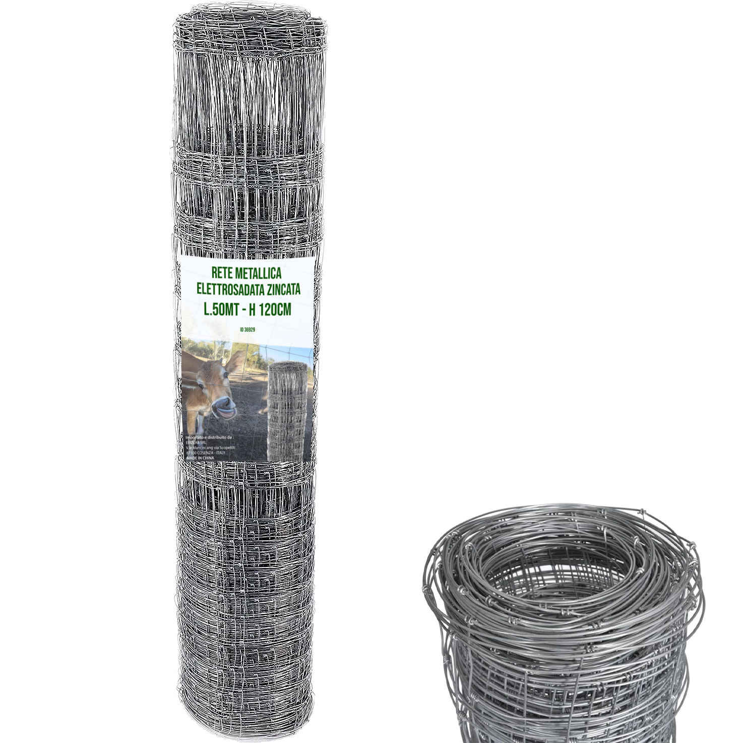 Rete Metallica Zincata Per Recinzione 50 M Pastorale Pascoli Pecore Ovini Vacche Orto Giardini Spazi Esterni Piante 3 Diverse Maglie Grigio 120 Cm