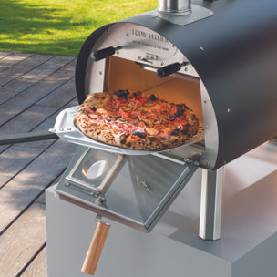 Pelle à pain et pizza en aluminium de qualité professionnelle - Manche en aluminium anodisé noir