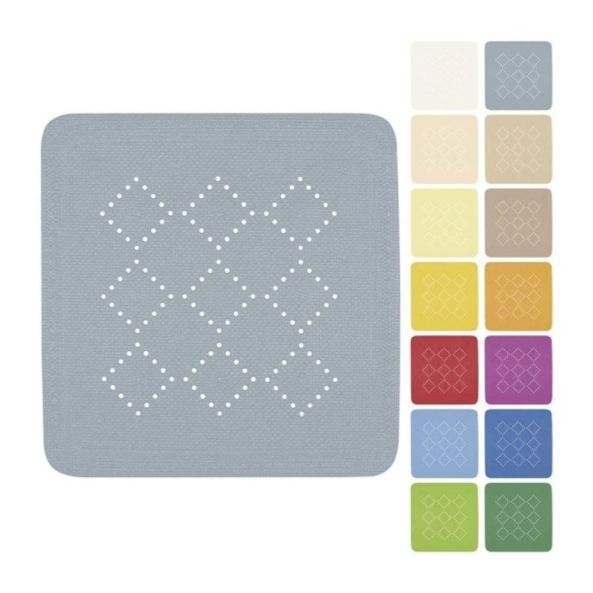 Tapis Fond de douche PVC ALASKA 55x55cm Gris Clair Spirella
