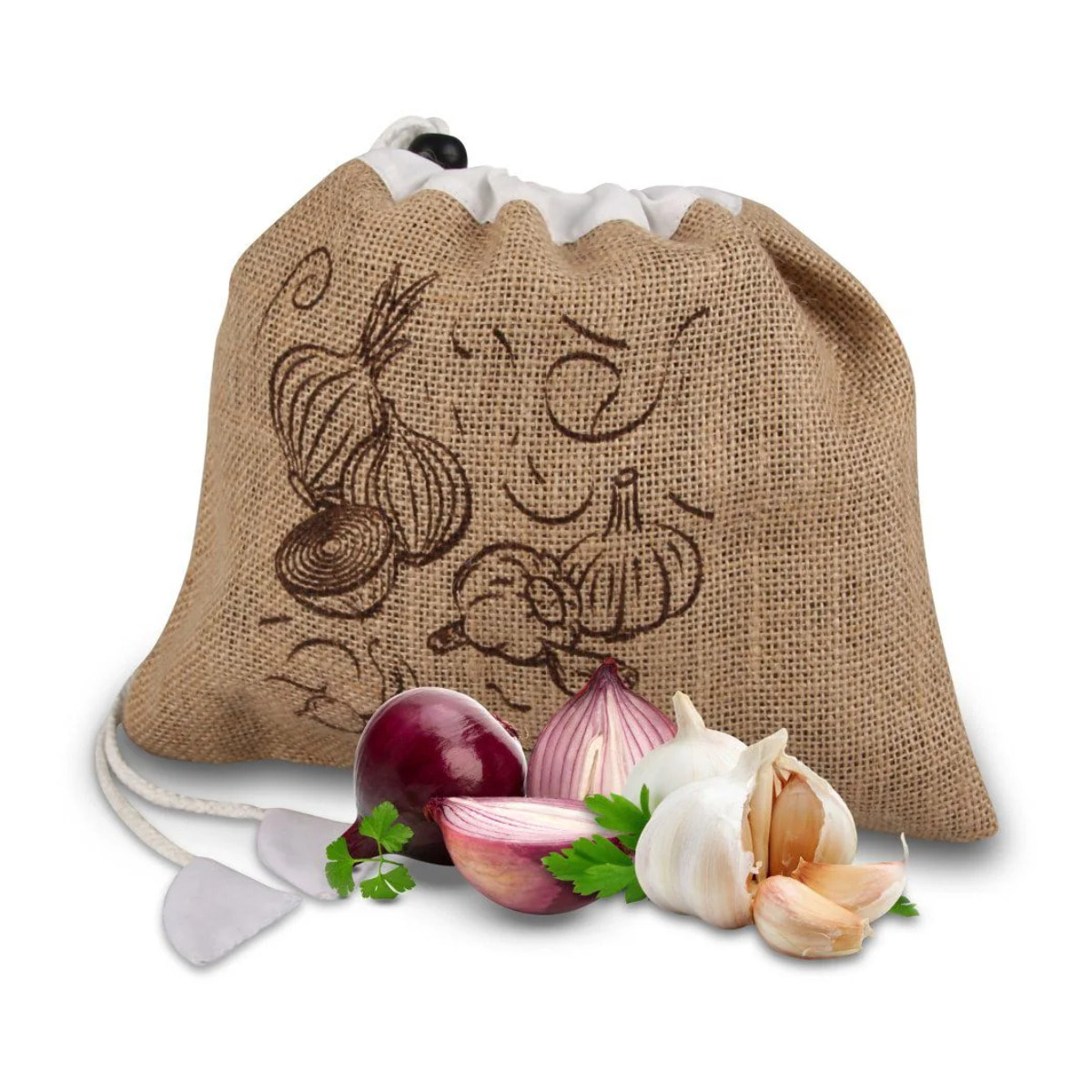 Lot de 2 sacs à légumes réutilisables avec 2 ustensiles de cuisine Fackelmann Nature