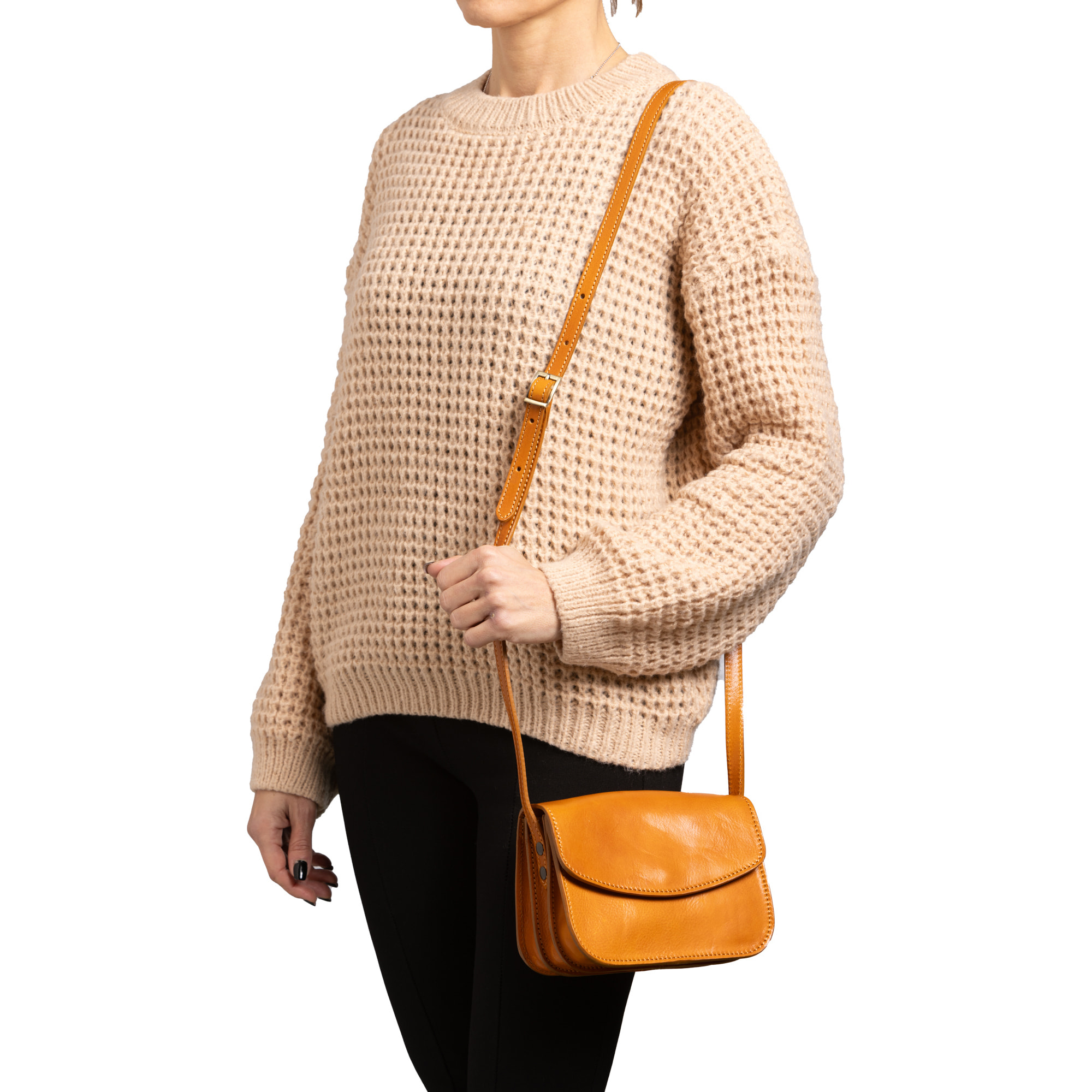 Borsa a tracolla  da donna In Vera pelle Made in Italy 19x13x9,5 cm