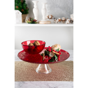 Alzata per torta Excelsa – Arabesque Red, Vetro Rosso