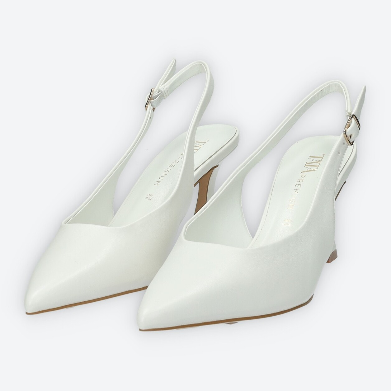Décolleté sling back Donna Tata Italia Bianco