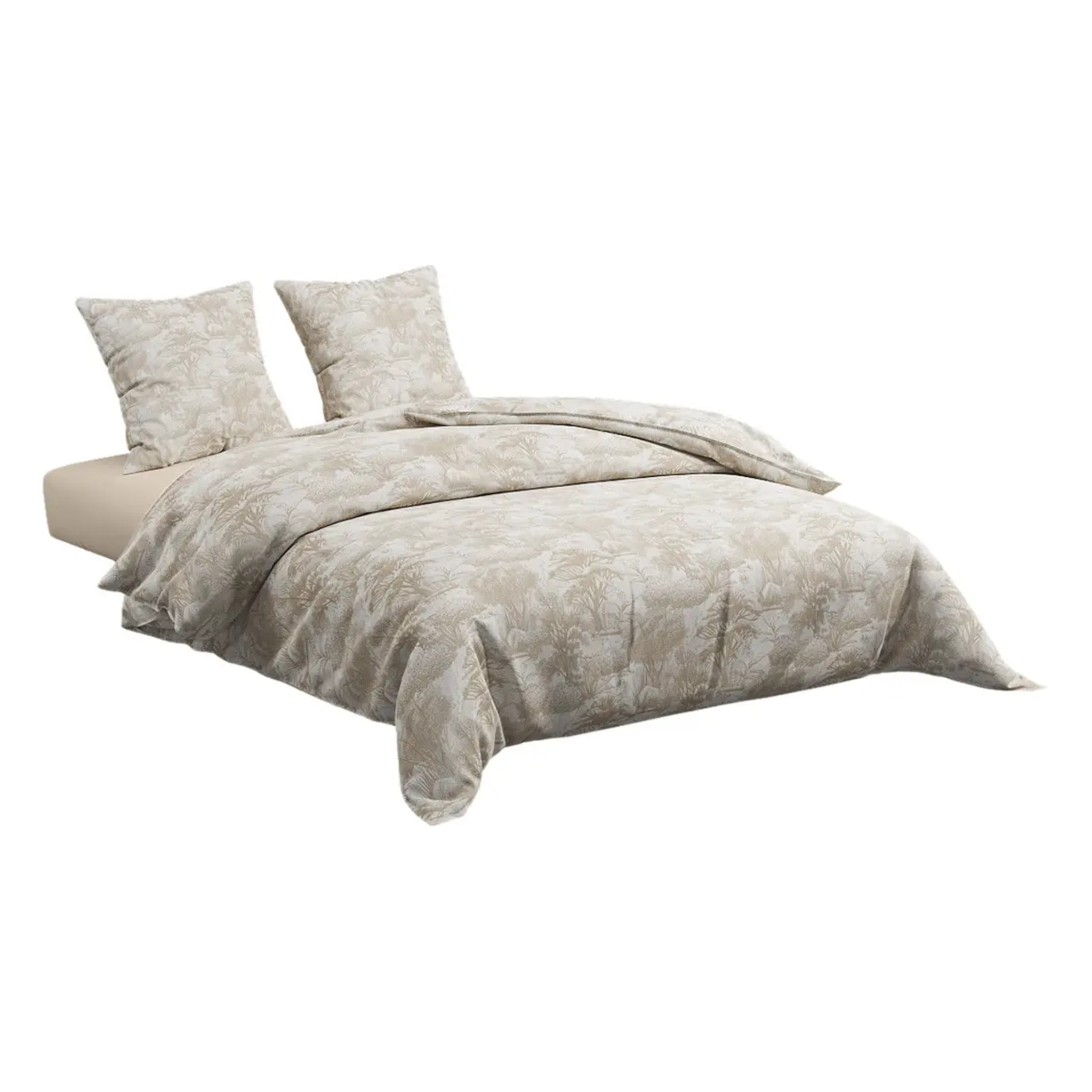 Parure de lit Jouy 220x240cm beige