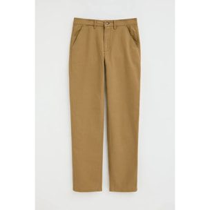 Pantalón chino camel slim con logo Polo Club