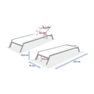 Transat "Allure" vert & vert laurier 2 roues en aluminium et texaline