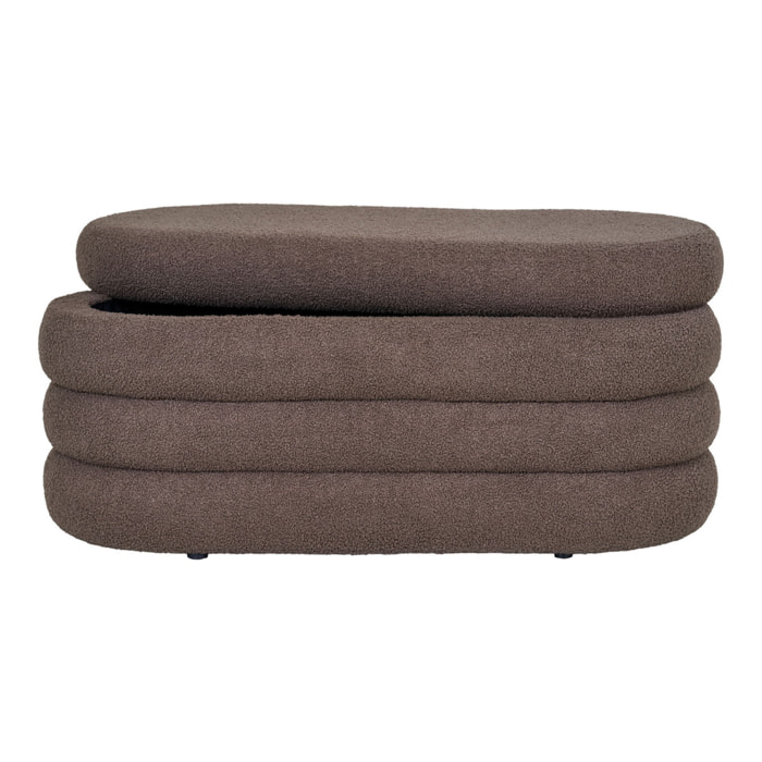 Panca contenitore Dartford in teddy marrone 103 cm