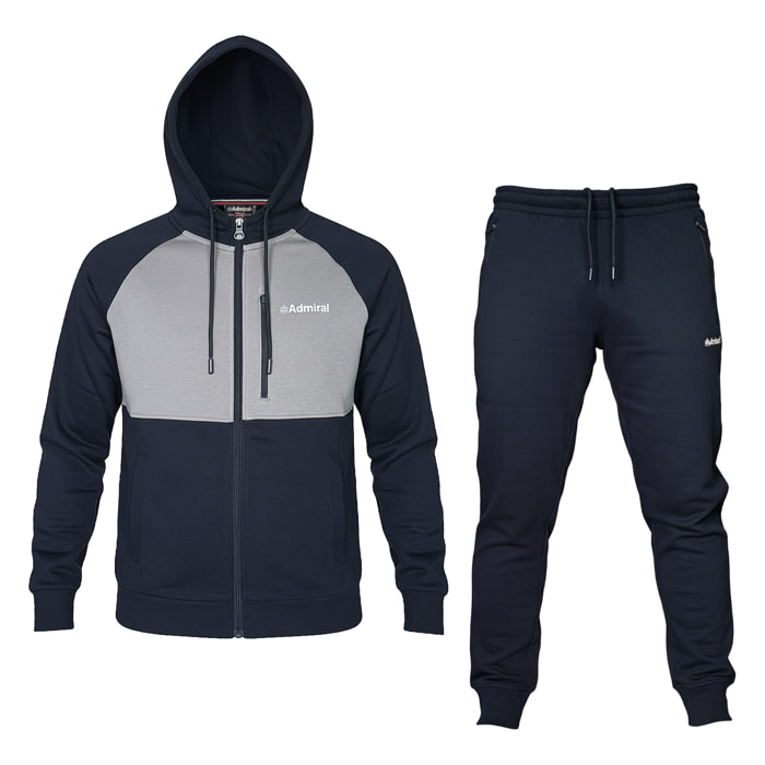 Tuta Uomo ADMIRAL Cotone Felpato Full Zip