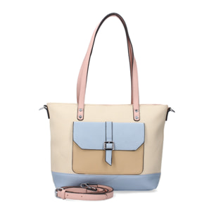 Bolso de hombro para Mujer, diseño moderno, Compartimento Principal con Cremallera, Bolsillo Frontal con boton de iman