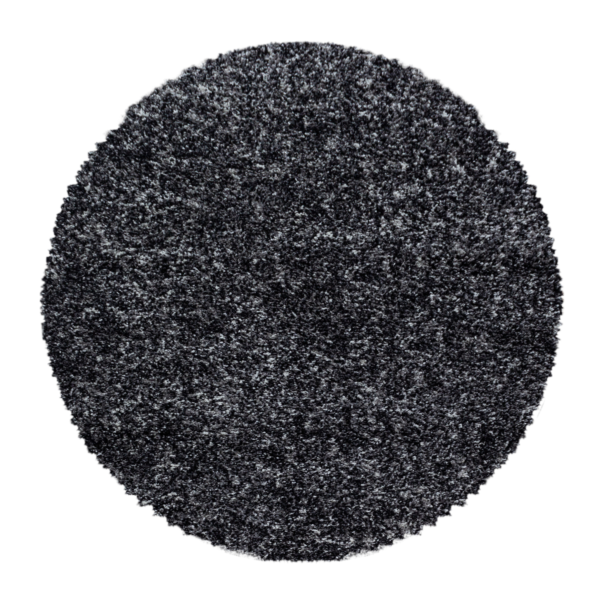 ENJOY - Tapis shaggy rond à poils longs anthracite