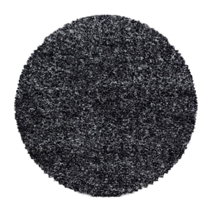 ENJOY - Tapis shaggy rond à poils longs anthracite