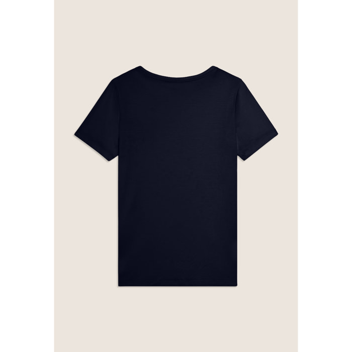 T-shirt manica corta con strass a forma di taschino FREDDY