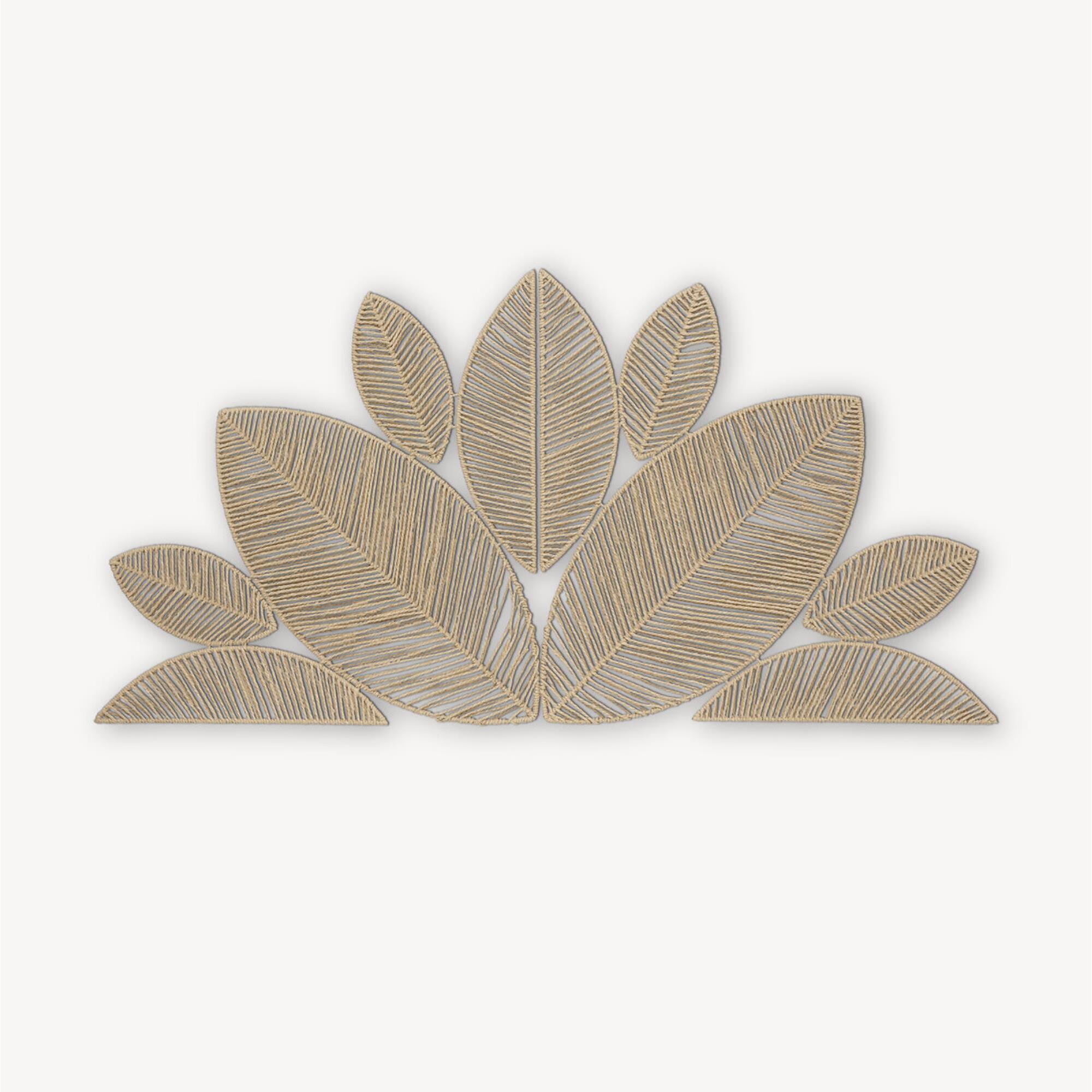 Decoración de pared 3D Meera hojas 160 x 80 cm efecto cuerda