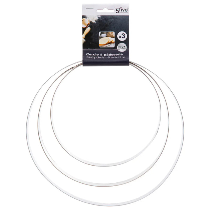 3 cercles inox 20/24/28 cm