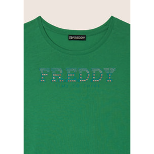 Vestito in jersey con perline dorate