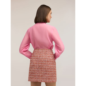 Motivi - Camicia con fiocco in organza - Rosa