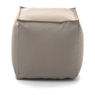 Pouf Annalaura, Pouf multifunzione, 100% Made in Italy, Poltroncina relax in tessuto imbottito, Cm 45x45h45, Beige