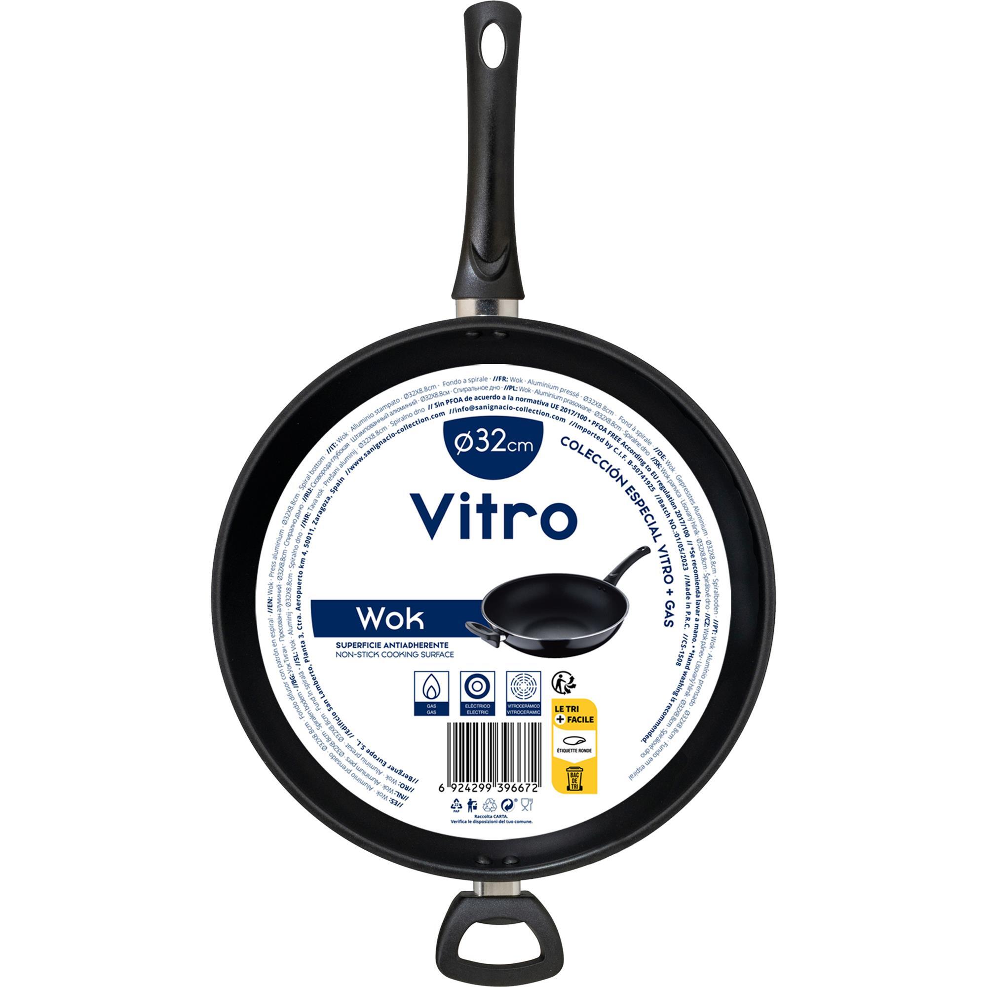 Wok de ø32x8,8cm en aluminio prensado