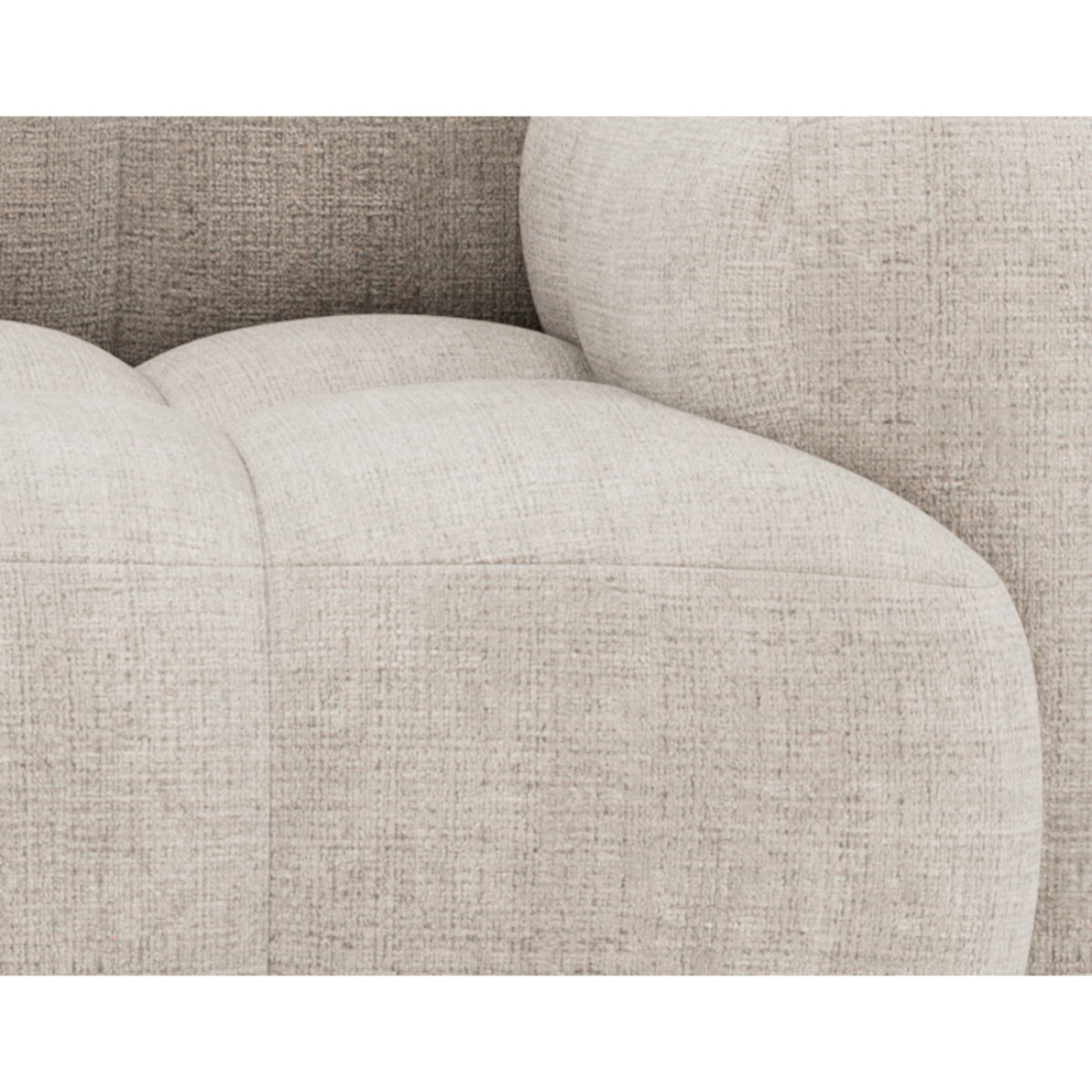 Grace - canapé modulable 3 places en velours texturé - Beige