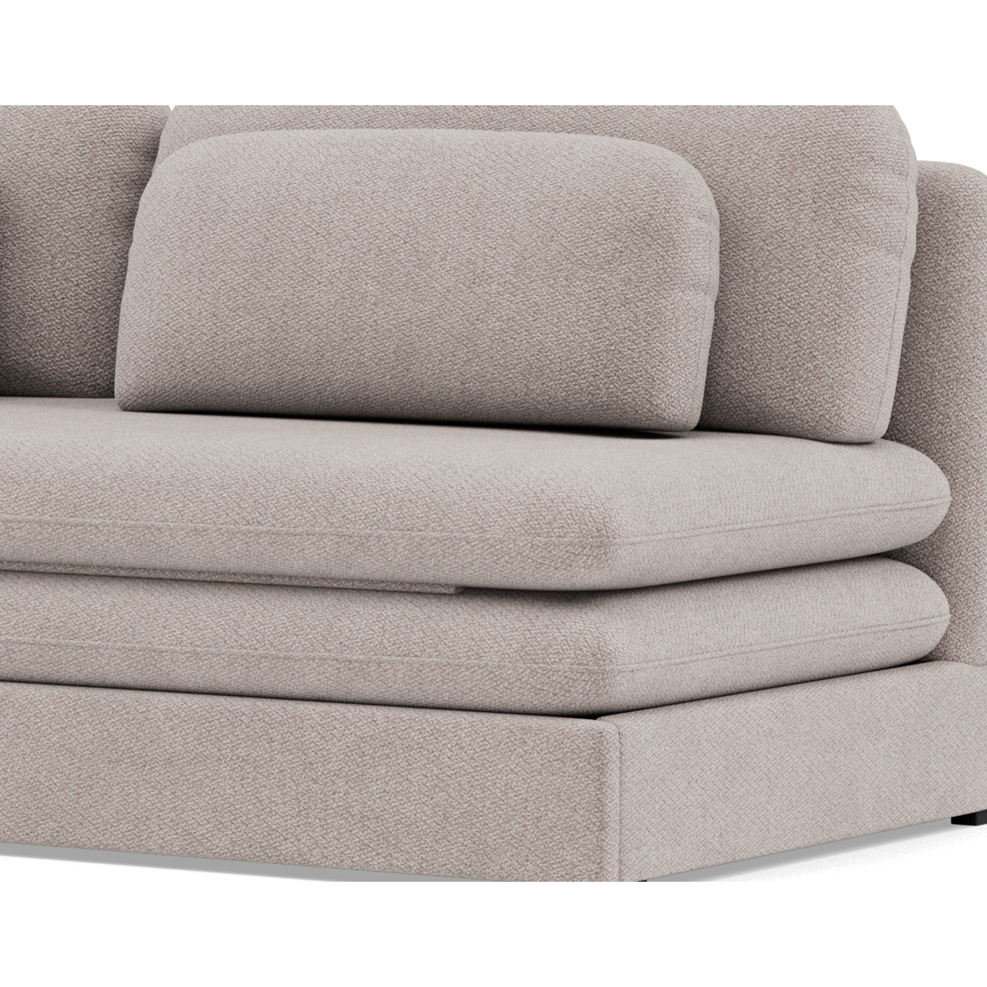 Ysal - canapé 3 places convertible déplimousse en velours texturé - Gris clair