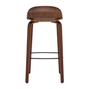Tabourets de bar vintage noyer H68 cm (lot de 2) OBRA