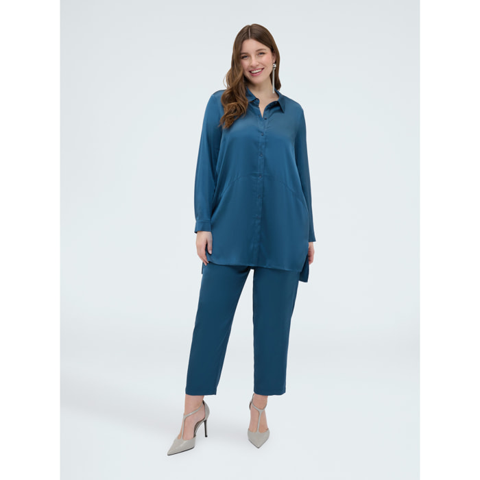 Fiorella Rubino - Camisa en raso stretch - Azul