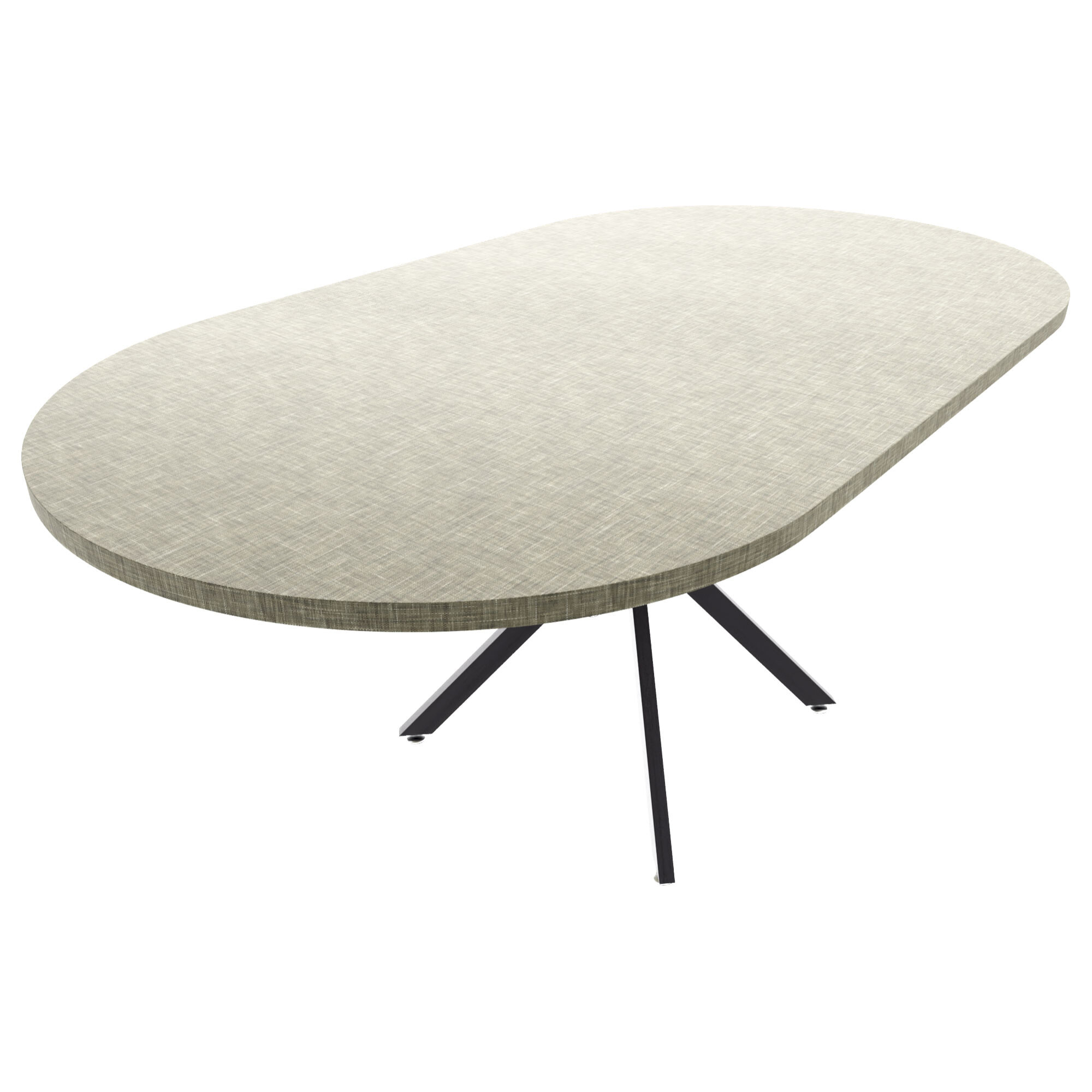 Marui Big - Tavolo da pranzo ovale 180x100 cm in Legno Testurizzato con Piede Centrale in metallo Kiso