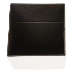 Pouf Pliable Coffre Jaiko en Bouclette Blanc 38x38cm