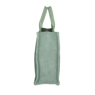 Borsa a mano da donna - Modello False - Misto pelle e tessuto - 31.0 x 41.5 x 15.5 cm