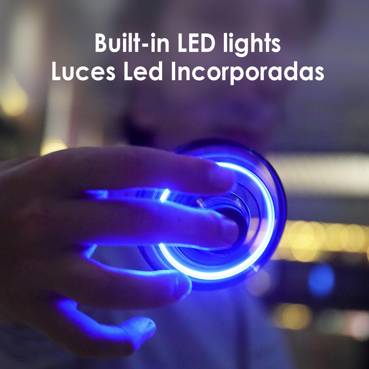 Spinner volante con luci a LED.