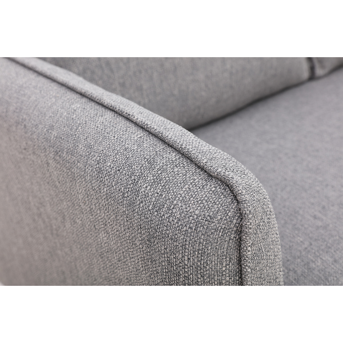 Canapé scandinave 2 places en tissu gris et bois clair KURT