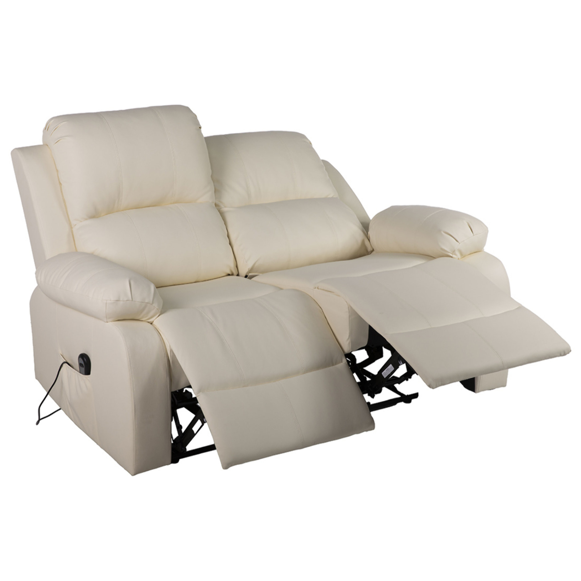 Armand - Canapé 2 places relax électrique en simili - Beige