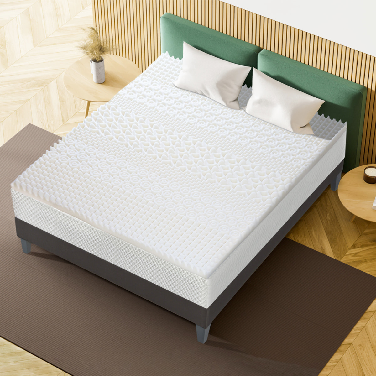 Surmatelas Nuage, 4 cm, Mémoire de Forme Haute Densité, 7 Zones de Confort, Bonne Indépendance de Couchage, Fabrication Française