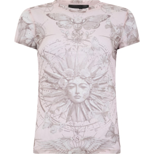 PHILIPP PLEIN Tulle Sexy Pure Fit T-Shirt Butterfly Tattoo
