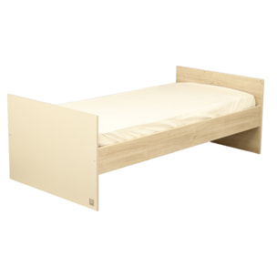 Chambre bébé évolutive Mélinée, Lit 120x60 évolutif et Commode à langer 3 tiroirs - Chêne sépia