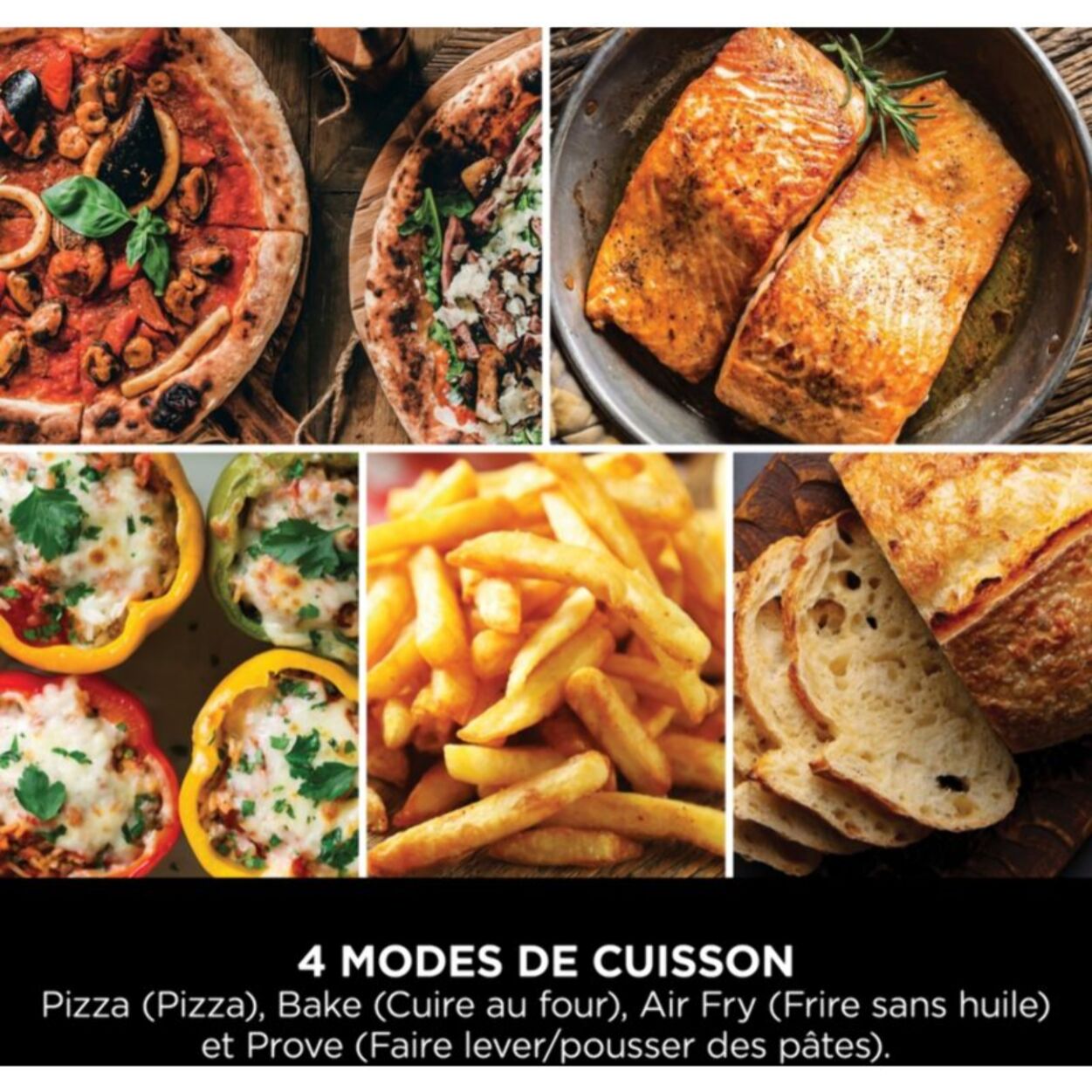 Four à pizza électrique NINJA MO201EU inox noir pizza 30 cm, fonction air fryer, thermostat digital