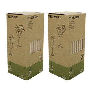 Lot de 500 pailles en papier brun 21 cm Fackelmann Nature