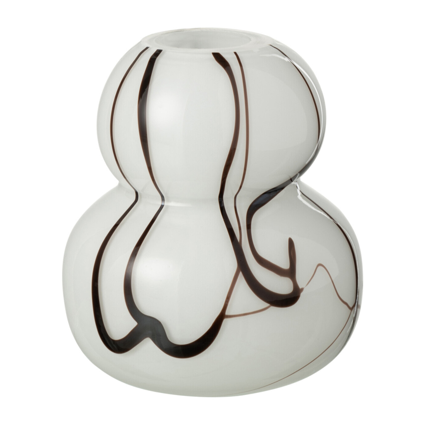 J-Line vase Effet Fumé Boules - verre - blanc/noir - Ø 10 cm