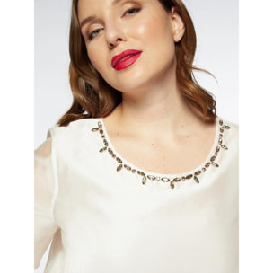 Fiorella Rubino - Blusa elegante in organza - Bianco