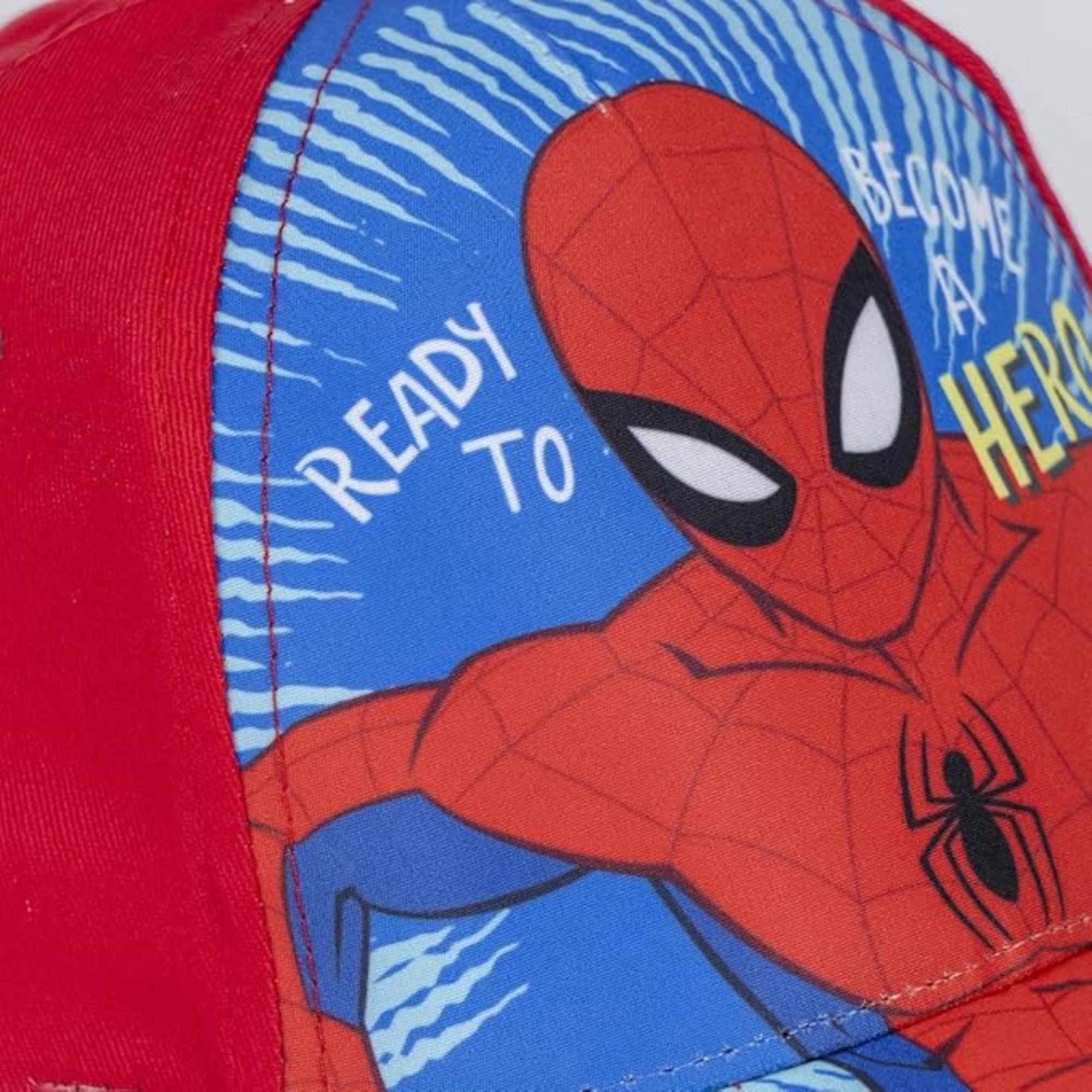 Gorra infantil con visera de spiderman color rojo