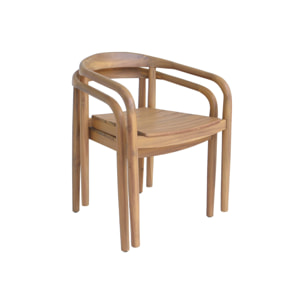 Fauteuil de jardin bois d'acacia (lot de 2) NAIO