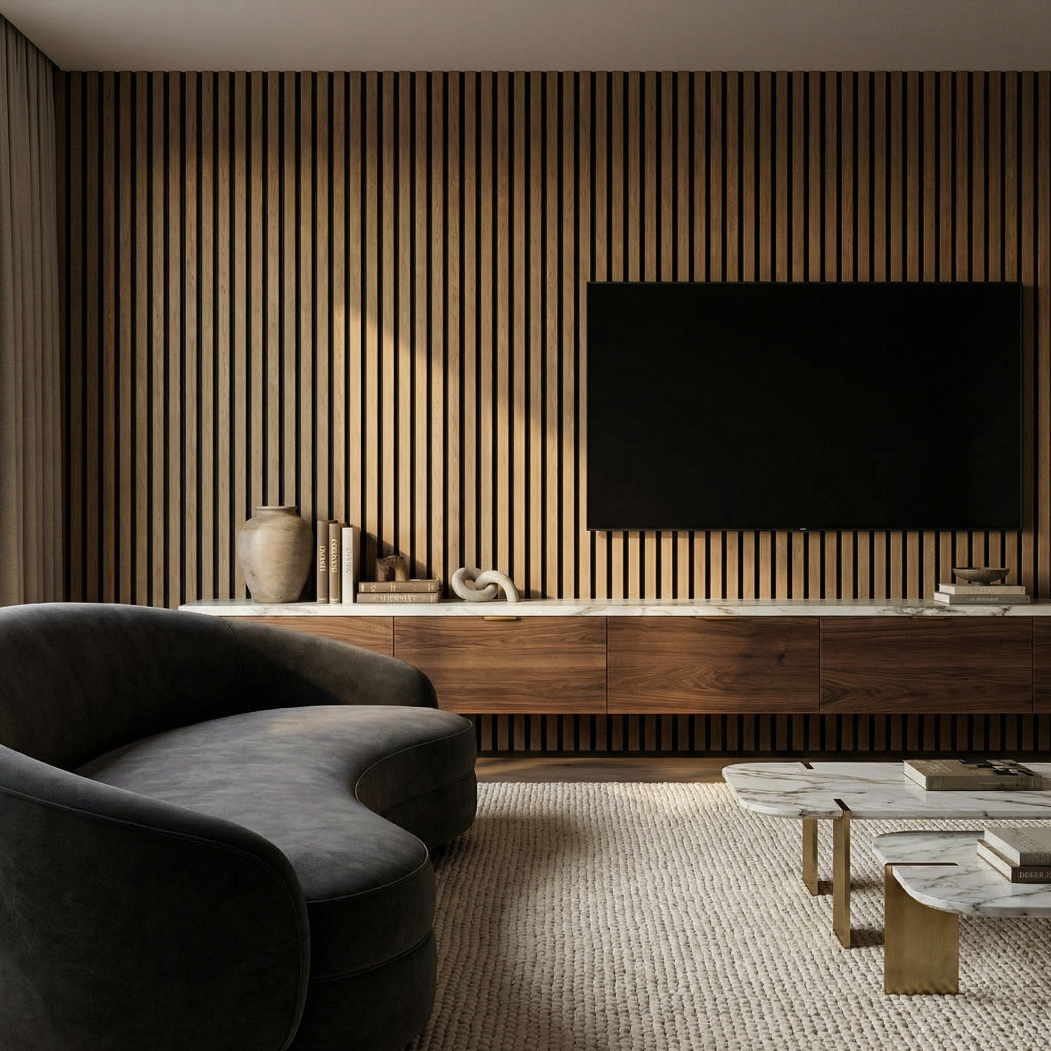 Panneau acoustique mural d'intérieur 60x120 cm en MDF sur feutre polyester, décor chêne naturel, 0,72 m2 (SATAKUPANNON612)