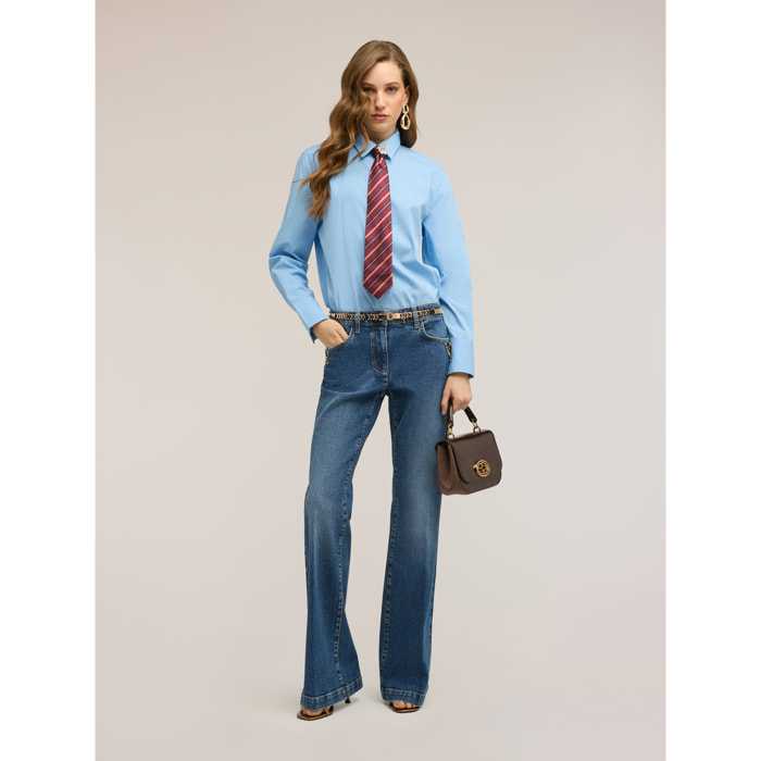 Motivi - Jeans flare con dettaglio gioiello - Blu